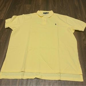 Ralph Lauren Yellow/Navy Logo Polo Shirt XXL Vintage